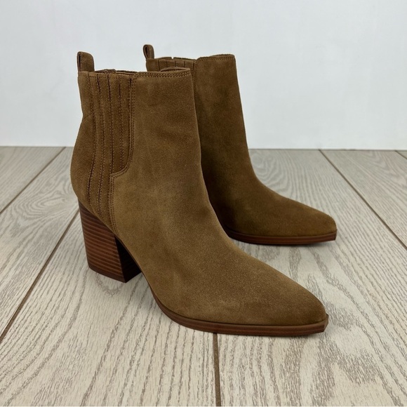 Marc Fisher Women's Matter Block Heel Booties 9M Dark Brown $139 - Picture 1 of 9
